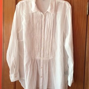 Ralph Lauren plus size white gauze blouse size 3X